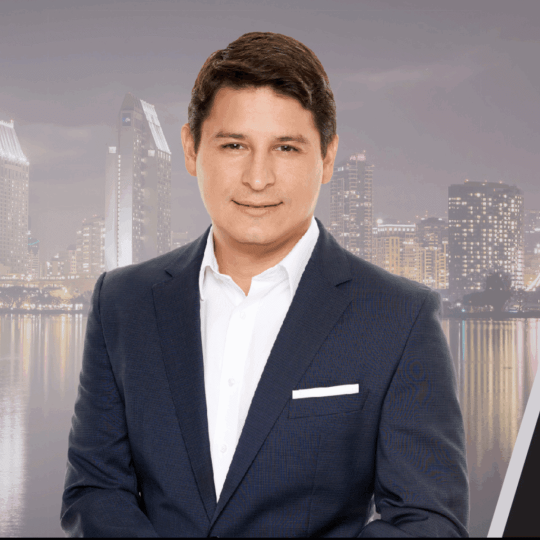 Professional portrait with urban backdrop